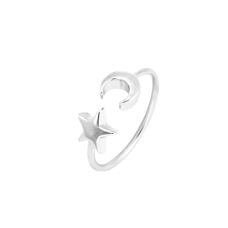 Silver Ring SMJEL модные кольца в стиле панк, кольца со стрелой на кончик пальца для женщин, обручальное кольцо в стиле бохо, регулируемое кольцо с Луной, звездой, растительным листом, ювелирные изделия на палец - Цвет основного камня: Silver Ring