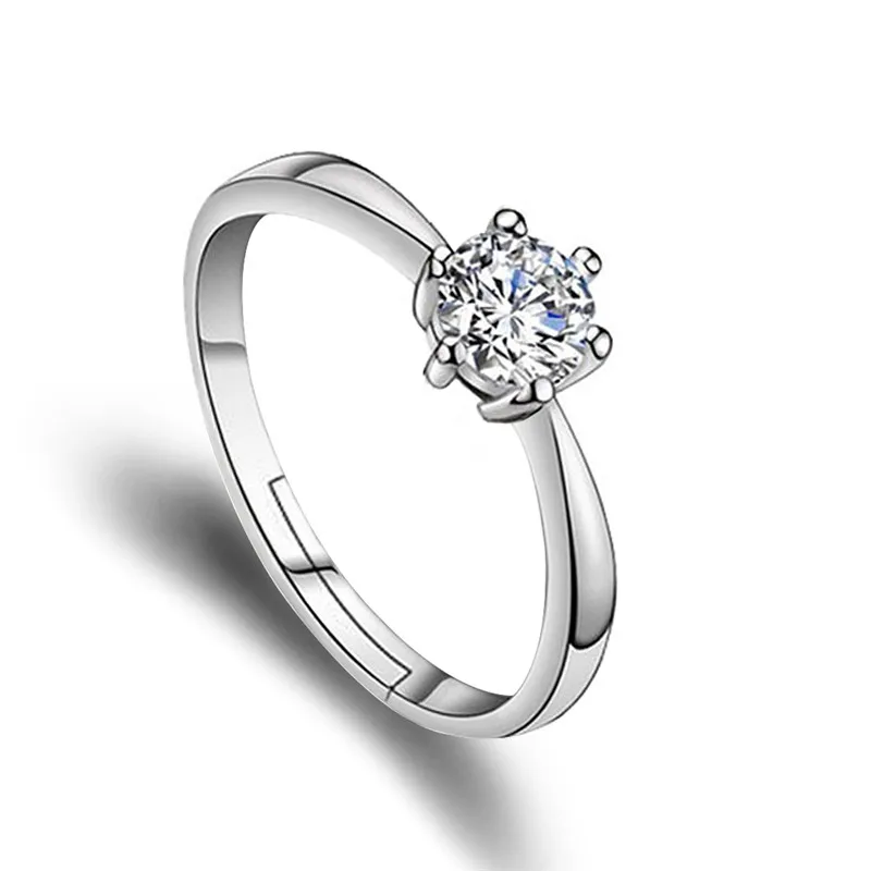 For Woman H: Хайд Мода хрусталь, циркон, камень Обручальные кольца для пар из нержавеющей стали регулируемое кольцо для женщин и мужчин - Цвет основного камня: For Woman