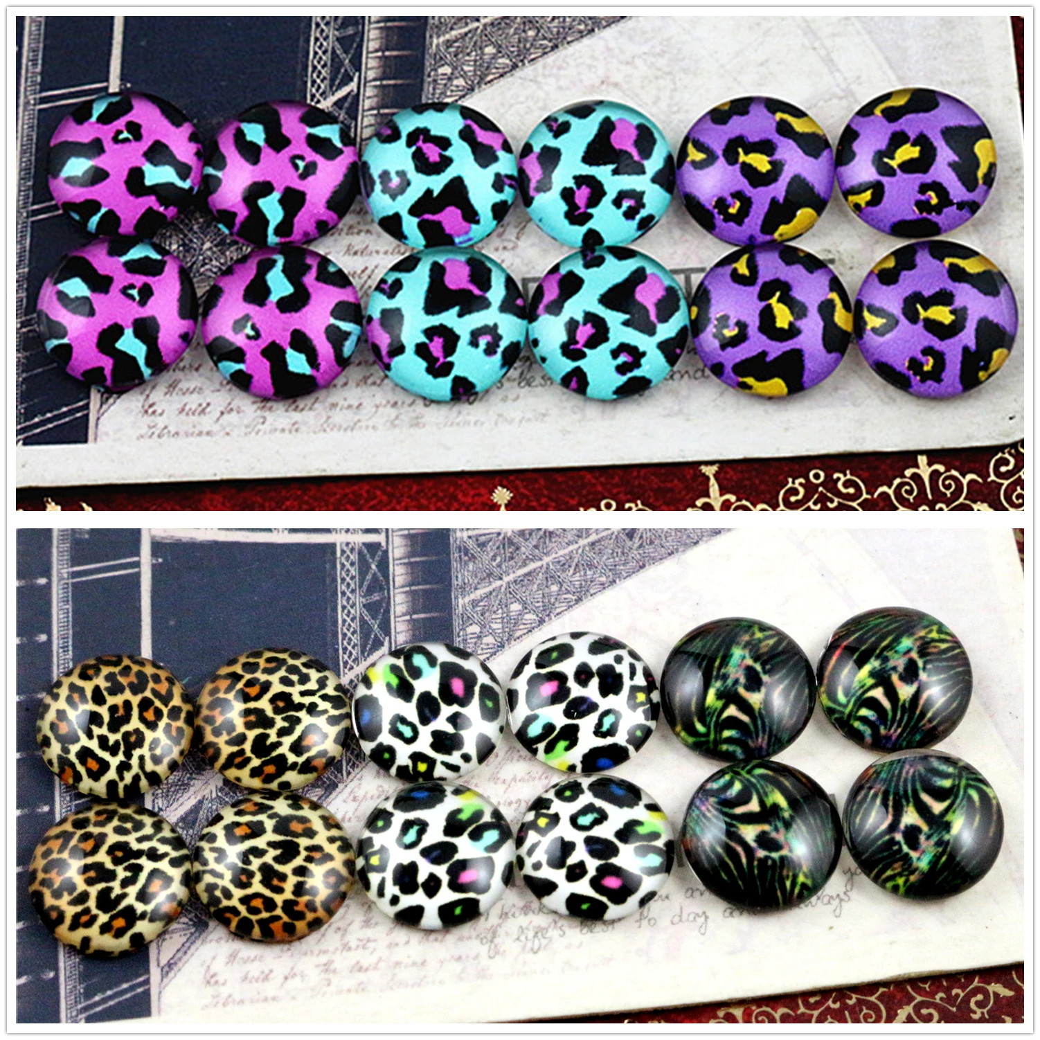 12 шт./лот (один комплект) два стиля подходят мм модные стеклянные кабошоны ручной