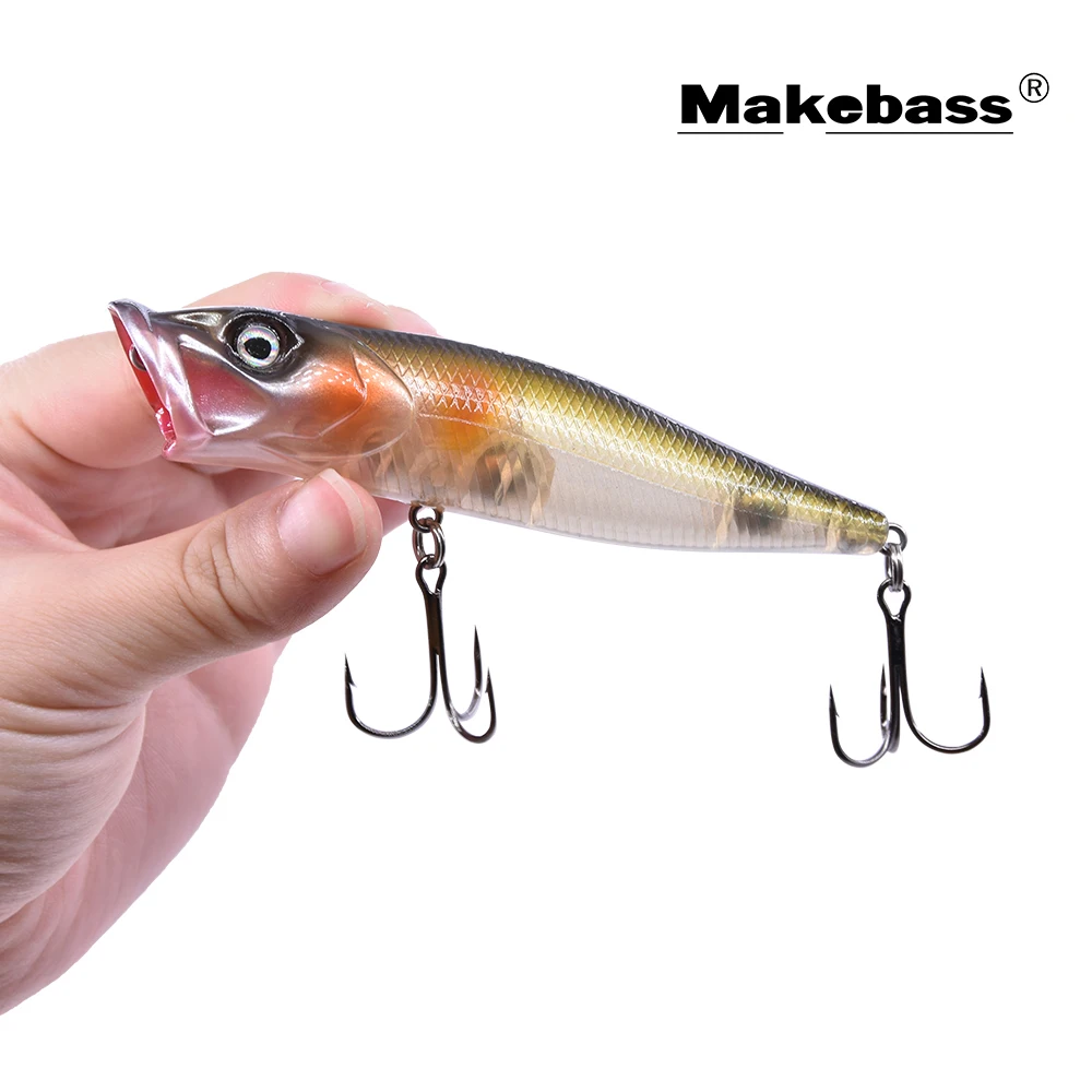 MAKEBASS Topwater Popper рыболовная втулка приманка 4 3 дюйма 0 79 унций плавающая лодка океан жесткие приманки для окуня