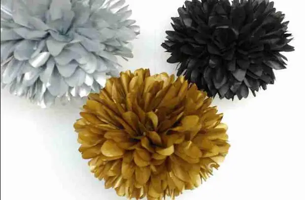 Праздничные товары Золотой Серебристый 15 см = 6 дюймов цветы из салфетки