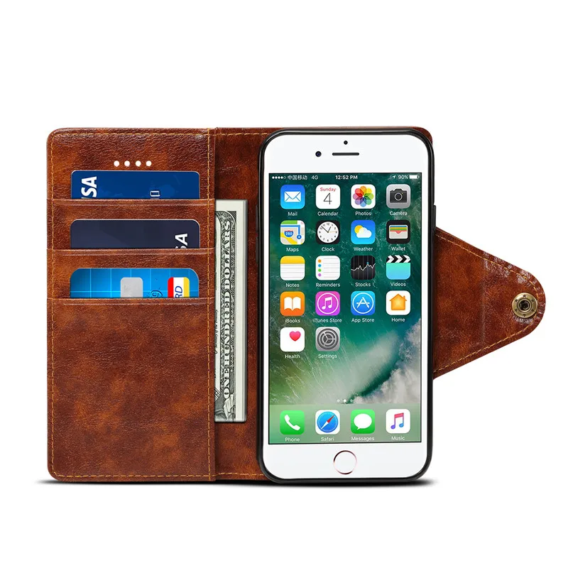 Чехол для iPhone 8 4 7 дюйма Вертикальный флип-чехол из ПУ кожи В Стиле Ретро Crazy Horse apple