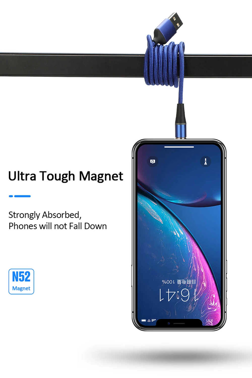 Магнитный USB кабель VOXLINK 1 м светодиодный для iPhone Xs 6 7 и USB TypeC кабель и Micro USB нейлоновая оплетка для samsung Xiaomi huawei LG USB C
