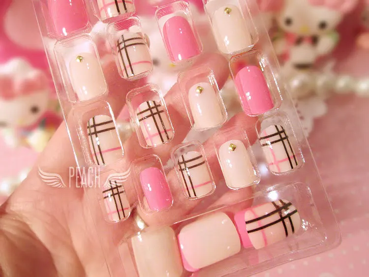 Модные стильные экологически чистые акриловые накладные ногти с полным