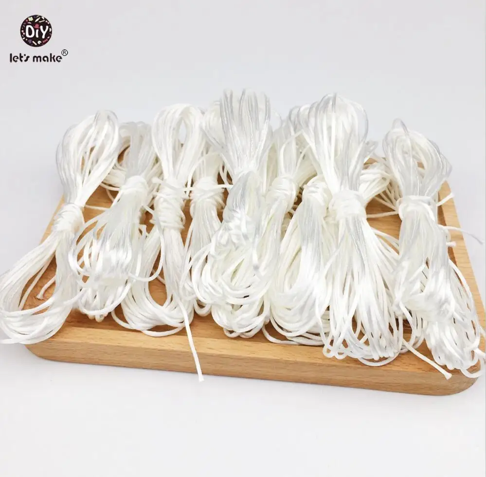 nylon Давайте сделаем DIY веревка 15strands воском витой из вощеного хлопка шнур Строка темы линии 1 мм X 5 м детские Прорезыватель Diy аксессуары - Цвет: nylon