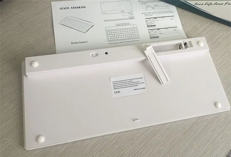 Портативная Bluetooth беспроводная клавиатура Chiclet Keys белая для iPad iPhone Macbook Android Tablet PC Windows IOS мини-клавиатура