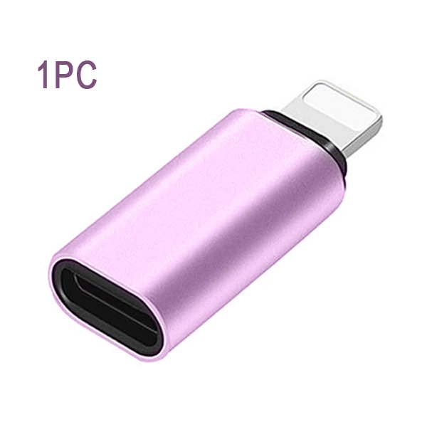 1pc Pink ACCEZZ Мини USB адаптер типа OTG-C женский для освещения Мужской Для Apple адаптер для iphone X XS XR 8 7 Plus синхронизация зарядное устройство конвертер - Цвет: 1pc Pink