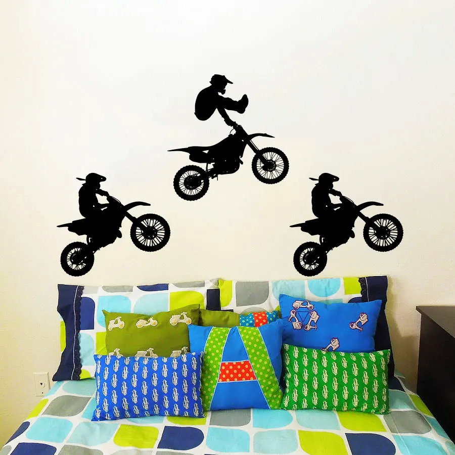

Vinyl Sticker Art Home Decor Jump Bike Cyclist BMX Jumping Extreme Sports Wall Sticker Kids Children Dorm Decor Vinyl M-117