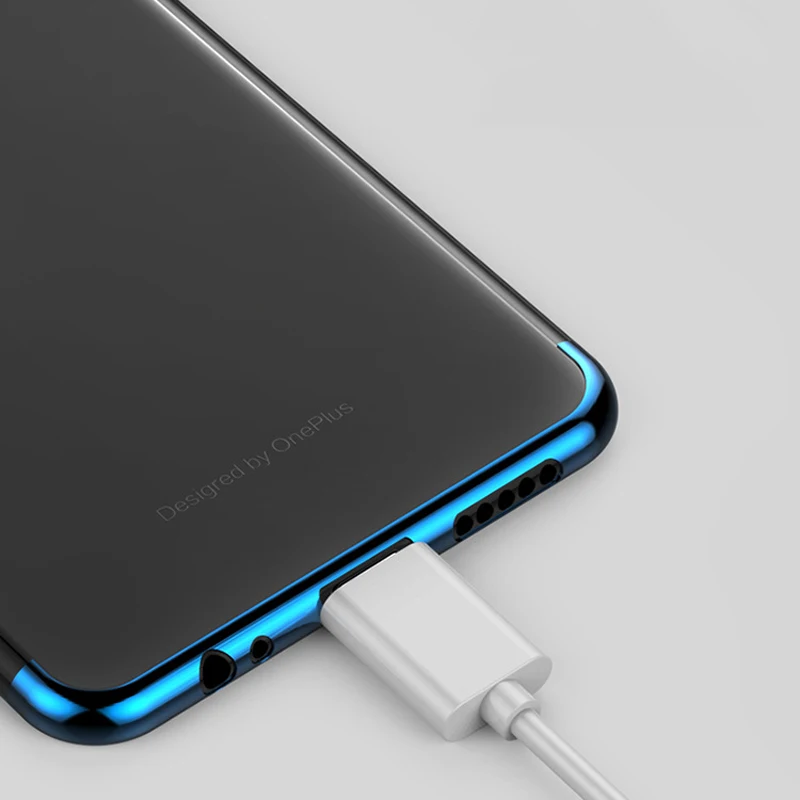 Прозрачный дизайн чехол для телефона Oneplus 6 роскошный бизнес ТПУ амортизация