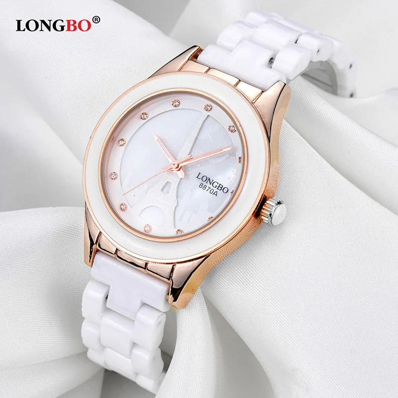 Женские керамические часы LONGBO Reloj повседневные водонепроницаемые парные модные