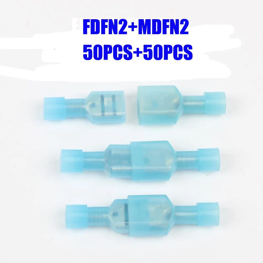 Новый FDFN2 250 MDFN2 прозрачный синий полностью изолированный Электрический обжимной