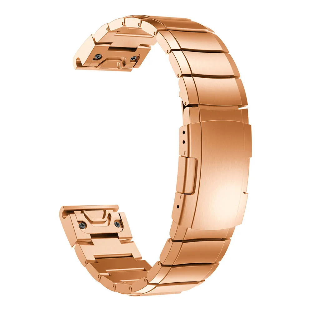 Rose gold 22 мм часы полоса Аксессуары Нержавеющая сталь Quick fit выпуска смотреть группы ремни для Garmin forerunner 935 Fenix 5 - Цвет: Rose gold