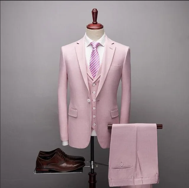 Мужские розовые смокинги формальные для свадьбы смокинга с зубчатыми отворотами