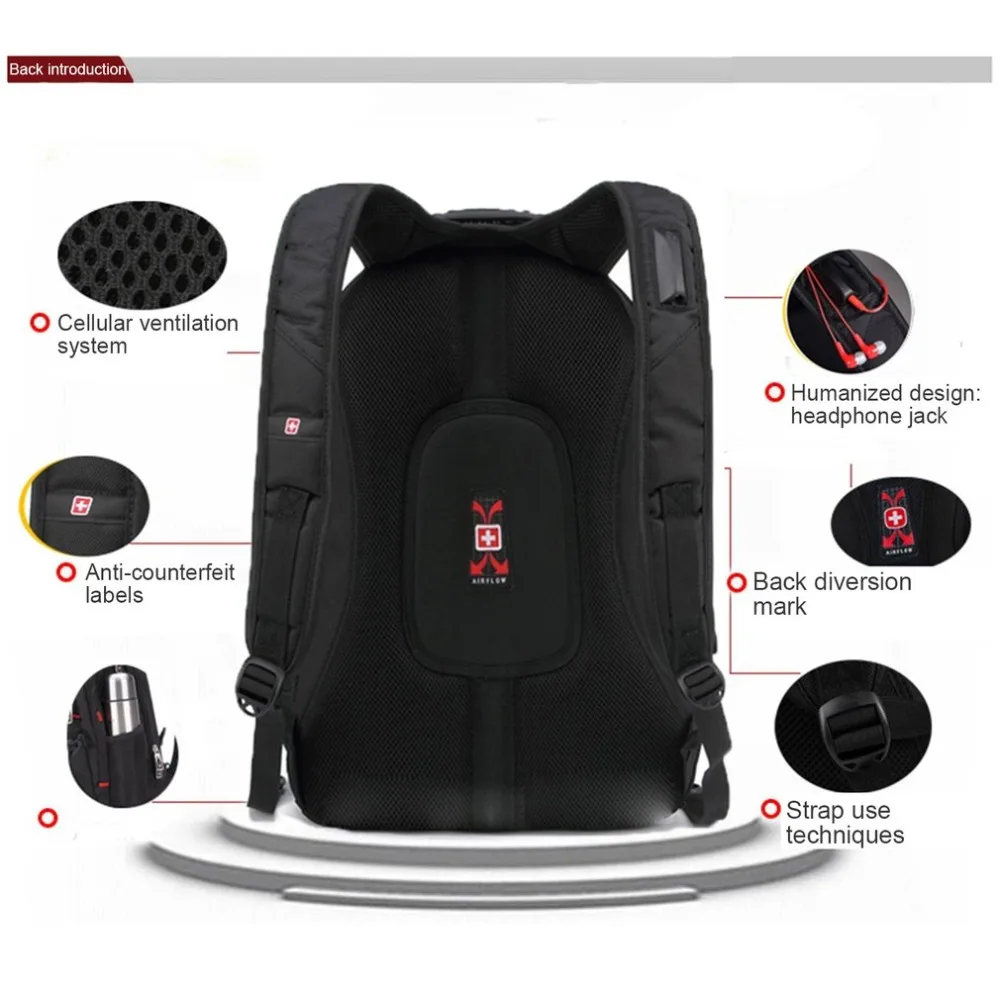 Водонепроницаемая нейлоновая дорожная сумка 15-дюймовый рюкзак для ноутбука