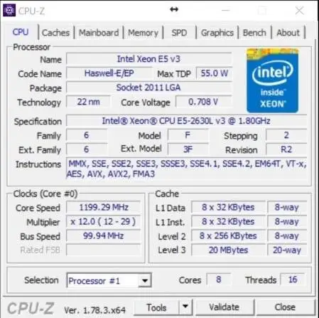Оригинальный процессор Intel Xeon oem-версия E5 2630LV3 8 ядер 1 80 ГГц 20 МБ 22 нм 2630L V3 |