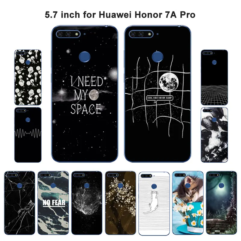Тпу для Huawei Honor 7A Pro прозрачный силиконовый чехол телефона 5 7 дюйма задняя крышка