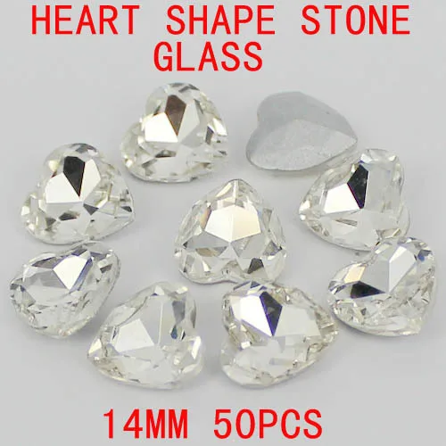 6 мм-27 мм Хрустальные стеклянные камни в форме сердца персикового цвета со