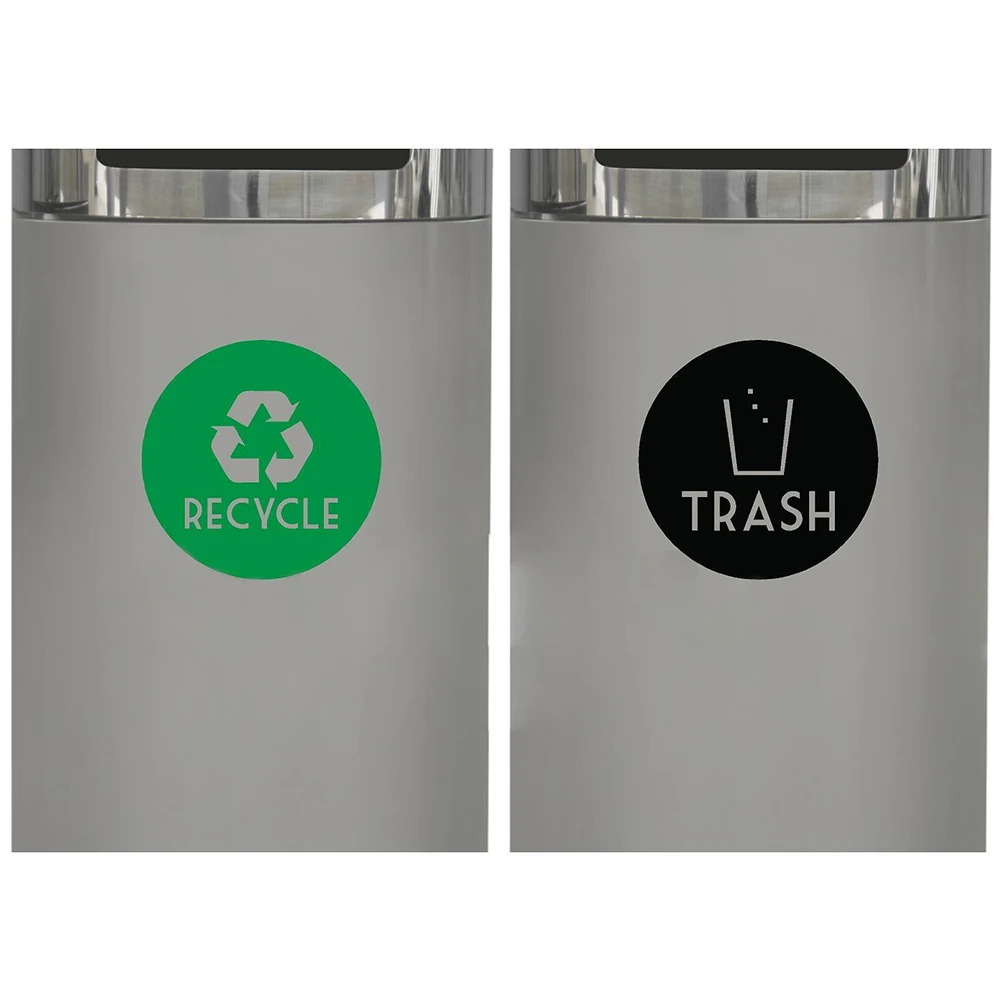 Recycle + мусорная виниловая наклейка с надписью стикер (6x6 дюймов зеленый & Черный