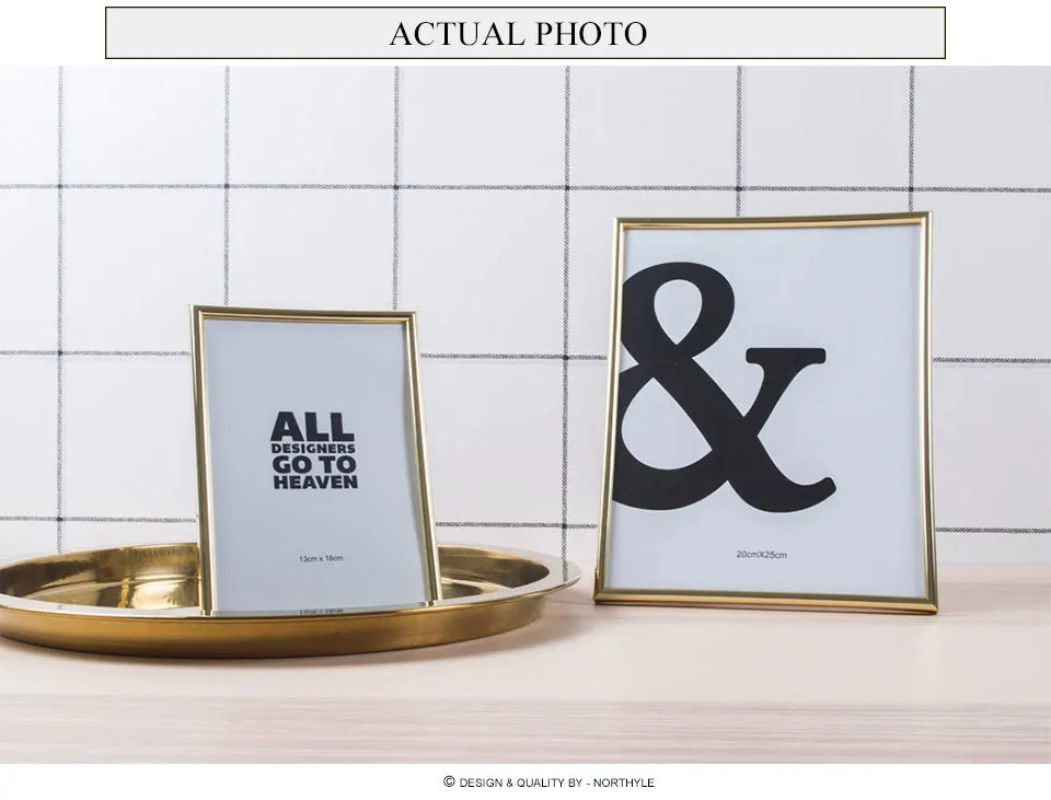 Gold theme simple photo frame plastic frame for 5x7in and 8x10in picture gold picture frame home decoration christmas gift