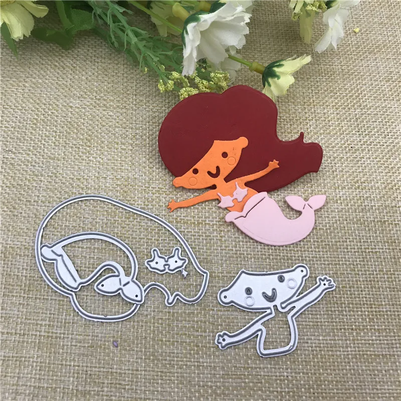 Металлические штампы русалки для рукоделия скрапбукинга альбома бумаги высечки