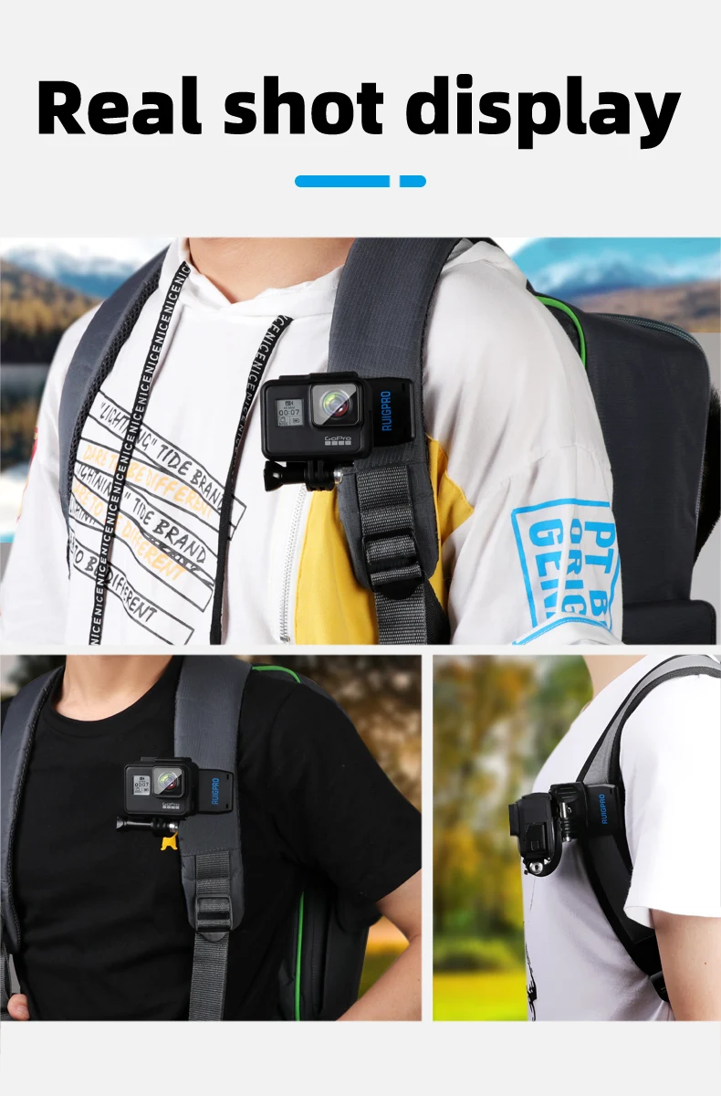 Аксессуары для Go Pro, рюкзак с поворотом на 360 градусов, зажим для GoPro Hero 8 7 6 5 4 или Xiaomi yi для SJCAM SJ4000