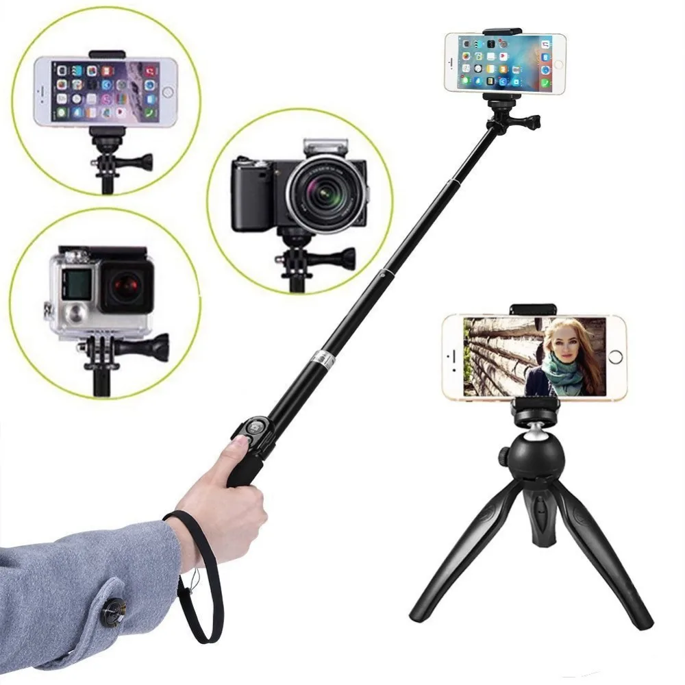 Камера Bluetooth пульт дистанционного спуска затвора + YUNTENG штатив Ручной 39 &quotмонопод