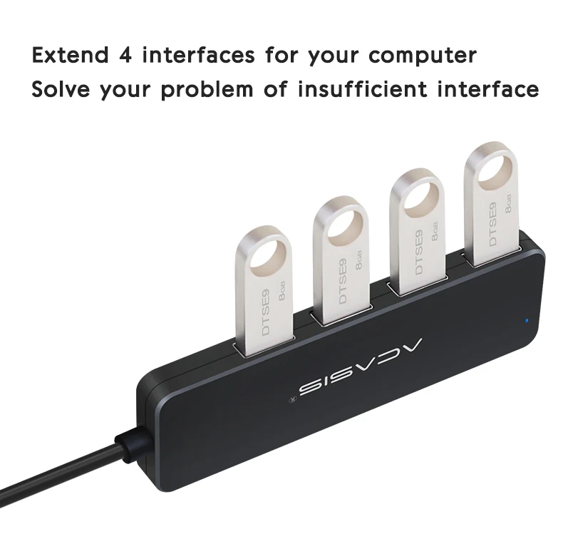 Концентратор USB 3,0, 4 порта, USB 2,0, внешний разветвитель с микро USB портом, Зарядка Для iMac, аксессуары для ноутбука, компьютера, концентратор, USB адаптер