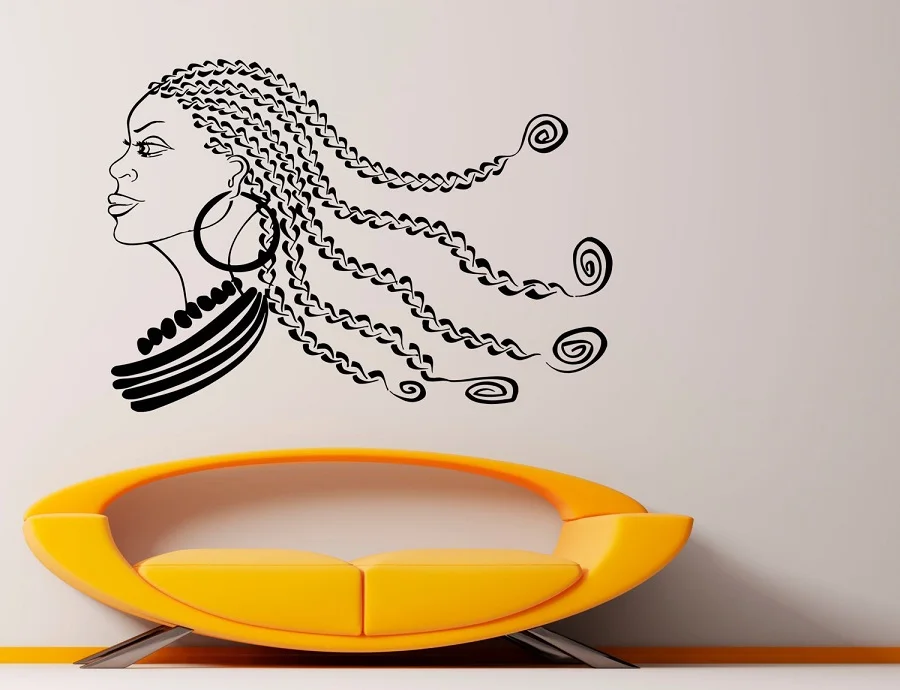 African Girl Wall Decal Africa Vinyl Sticker Murals Interior Decor 2FZ6 | Stickers