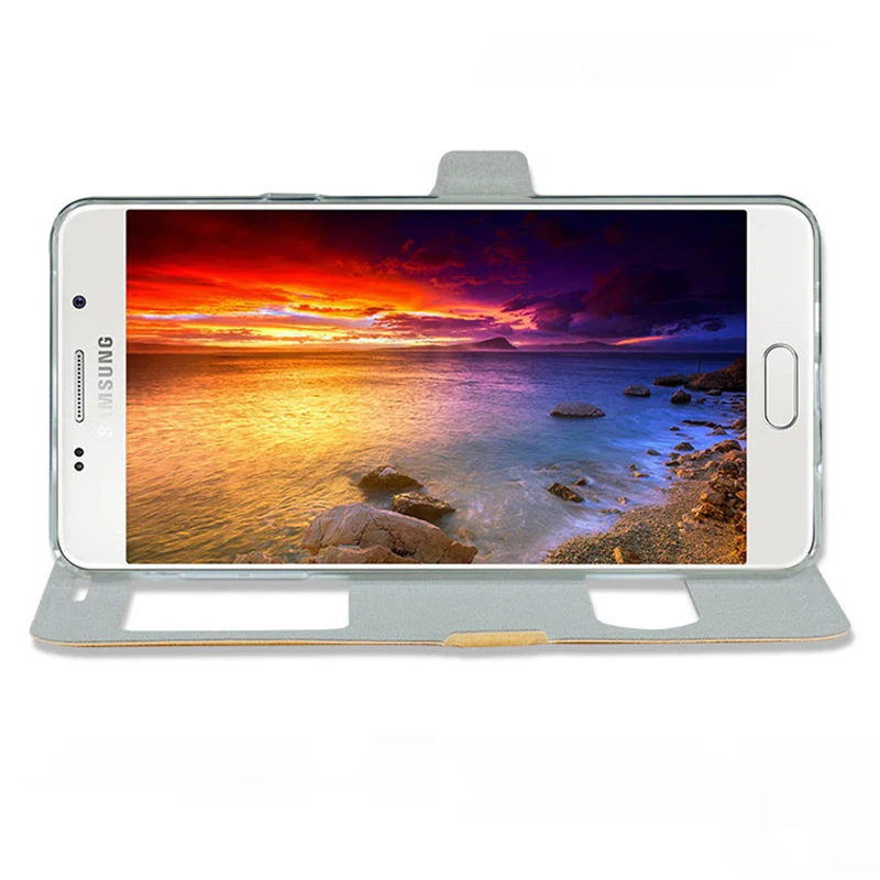 Для samsung Galaxy A5 2016 чехол с двойным окошком для просмотра кожаный флип PC A510F телефон