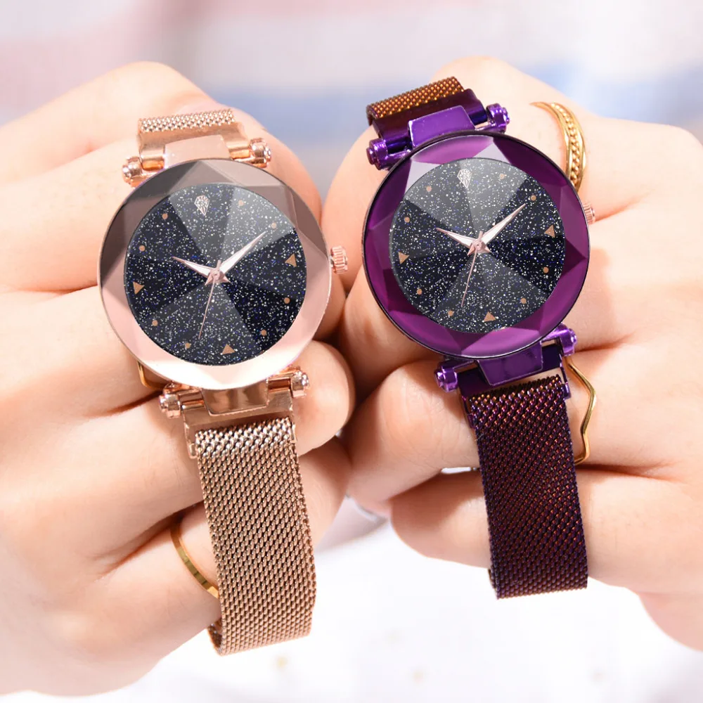 Luxury Women Watches Ladies Magnetic Starry Sky Clock Fashion Diamond Female Quartz Wristwatches relogio feminino Gift | Наручные часы