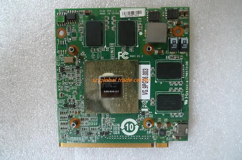 100% новая видеокарта nVidia GeForce 9600M GS G96 600 C1 видео Графика карты DDR2 512MB для Acer