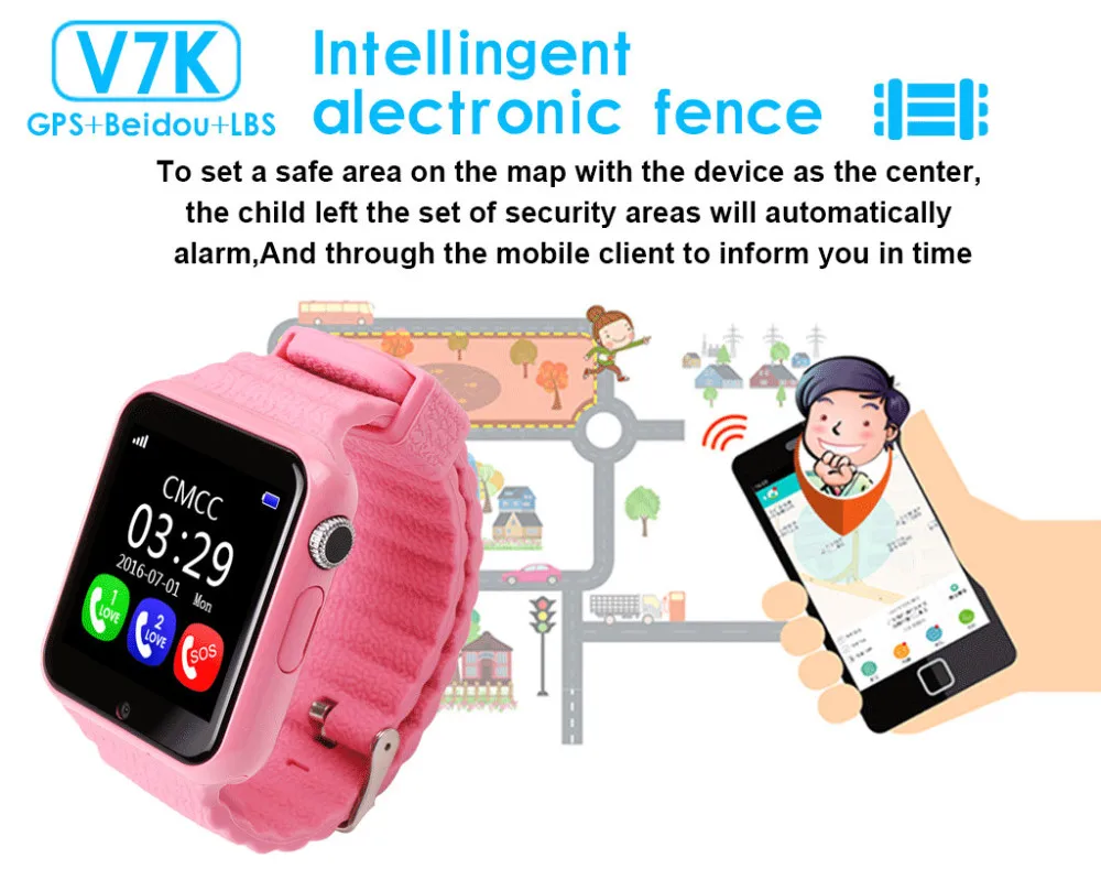 V7K gps Bluetooth Smart часы для детей мальчик девочка Apple телефона Android Поддержка SIM/TF циферблат вызов и нажмите сообщение умные часы для детей детские смарт часы