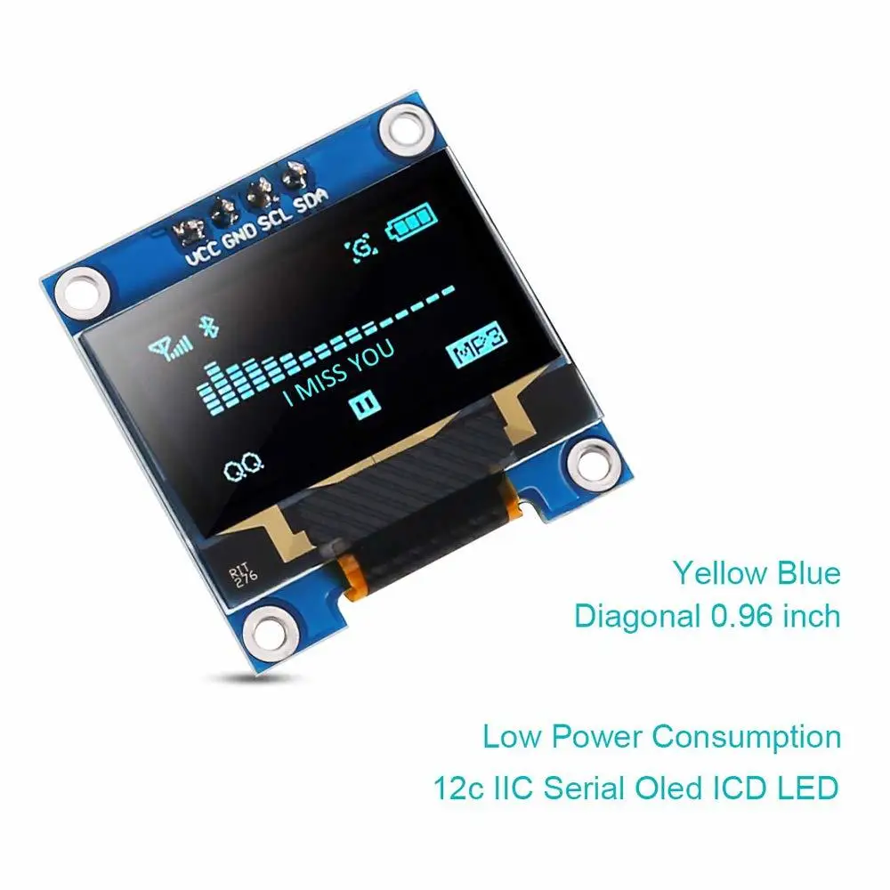 Модуль ЖК экрана OLED I2c IIC 0 96 дюйма желтый синий 128 64 3 в 5 128X64 для Raspberry Pi 2 B + дисплей