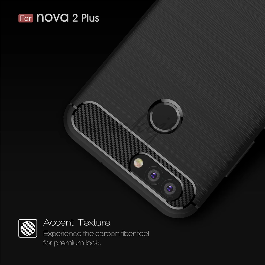 Мягкий чехол для huawei Nova 2 2 Plus, силиконовый мягкий ТПУ матовый чехол из углеродного волокна для Nova 2 Plus Nova Plus, чехол