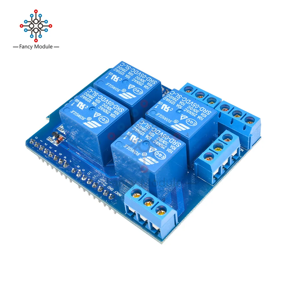 Релейный Щит V2.0 4-канальное реле 5 В плата расширения Swtich для Arduino R3 макетная