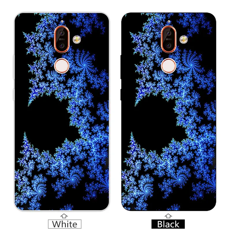 6 0 дюйма для Fundas Nokia 7 Plus прозрачный ТПУ Синий чехол телефона силиконовый Coque