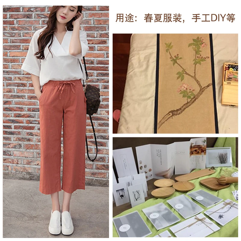 Полиэстер Хлопок лен ткань вышивка сделай сам ручная работа летняя одежда