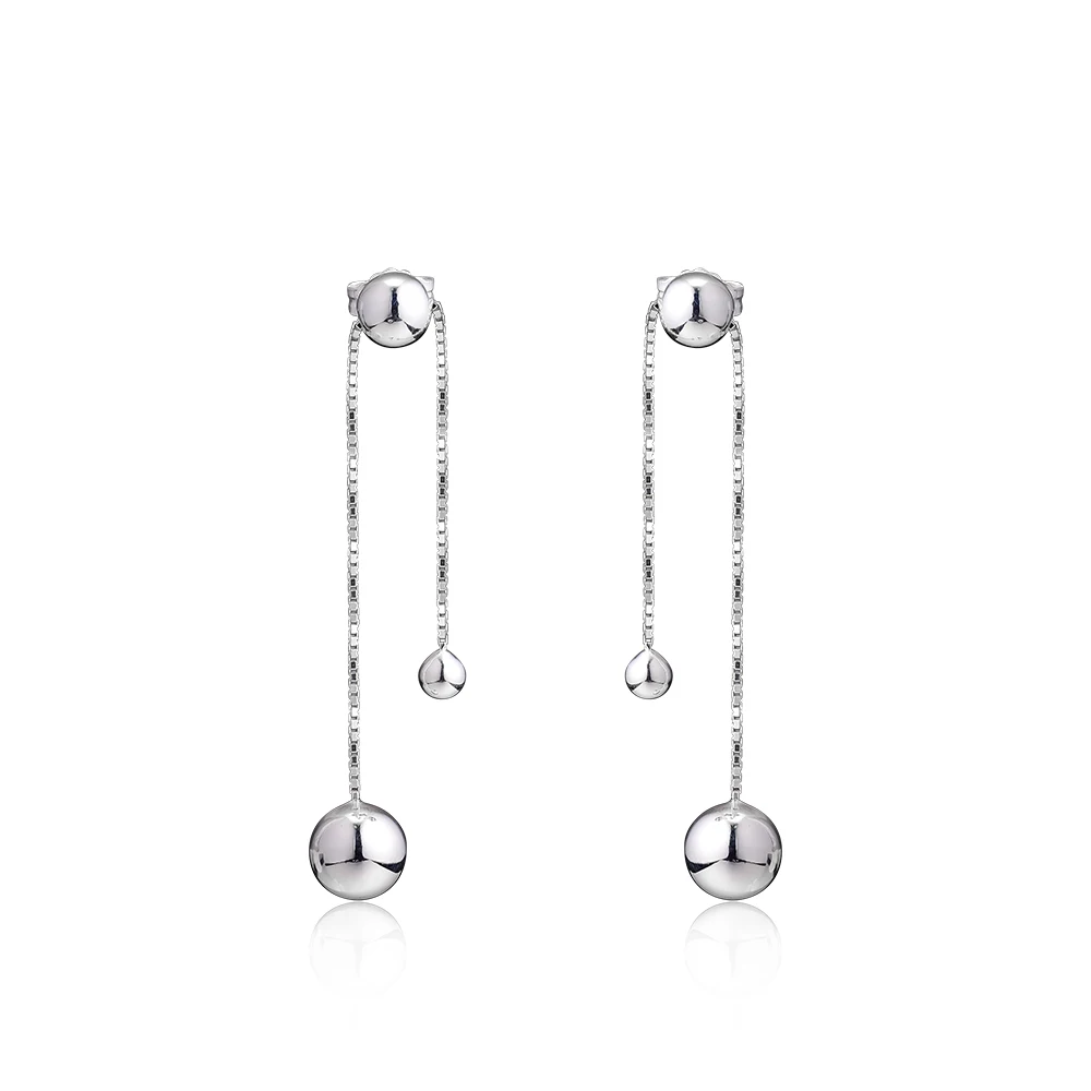 Real 925 Sterling Silver Jewelry String of Beads Hanging Earrings Fashion for Women Party Birthday Gift Newest QANDOCCI | Украшения и