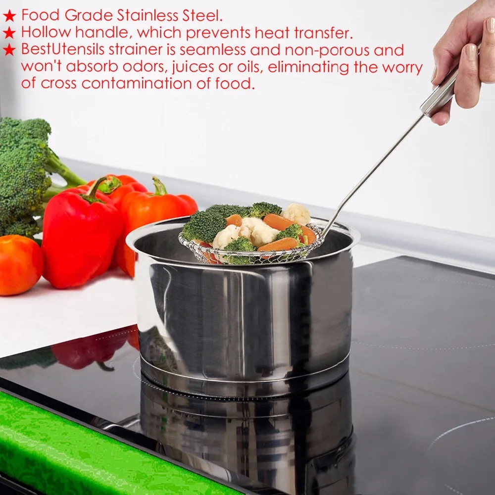 Азиатское кухонное ситечко из нержавеющей стали сетчатый со спиральной сеткой