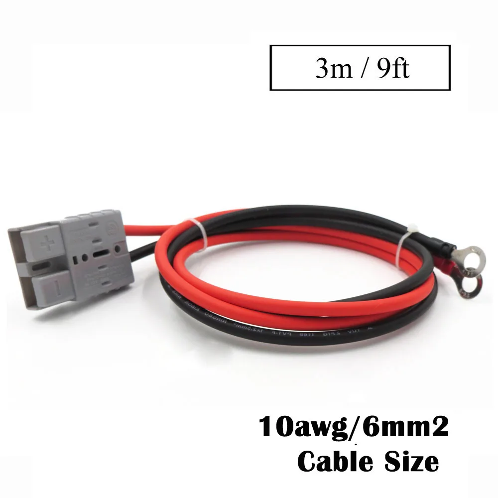 9ft 6.0mm2 Cable SH50 штекер 50A 600V Удлинительный кабель 0,3 м 1 м 2 м 3 м 5 м 10 м Солнечный кабель подключения 2,5/4/6mm2 с M8 терминал кольцо Батарея болт tab - Цвет: 9ft 6.0mm2 Cable