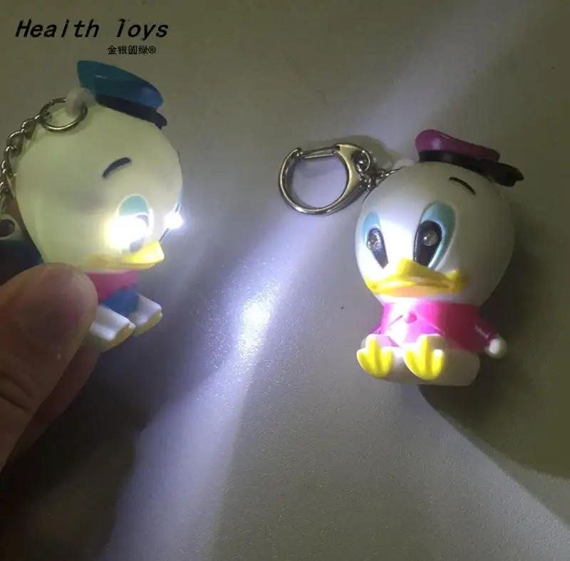 Новое поступление милый Дональд Дак светодиодный брелок с Ga ga звук kawaii маленький