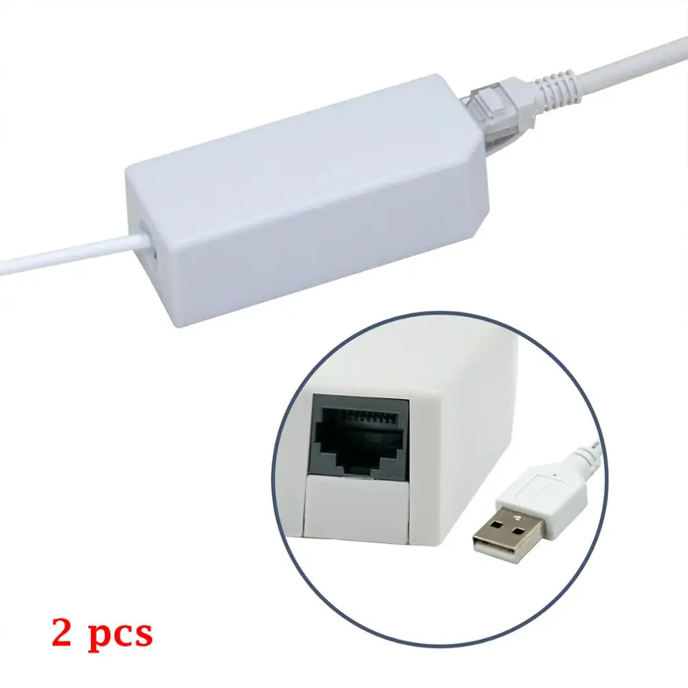 2 шт. USB Lan адаптер для Nintendo Wii U Gray интернет фильмов/онлайн игр отлично подходит