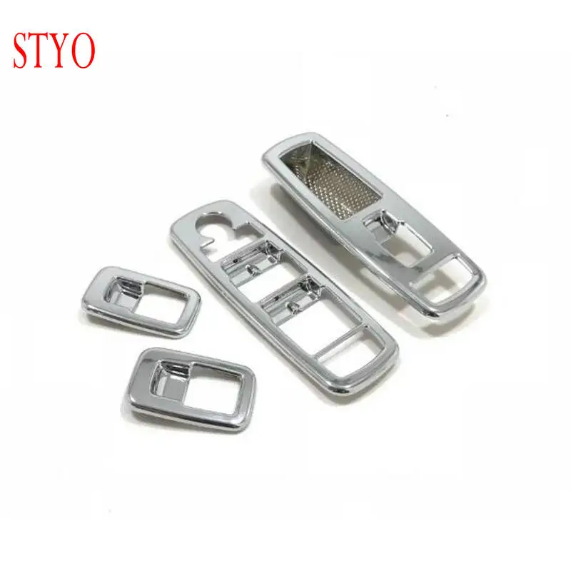 

STYO for 2014-2019 Jeep Grand Cherokee ABS Chrome Carbon Fiber Window Switch Panel Cover Trim