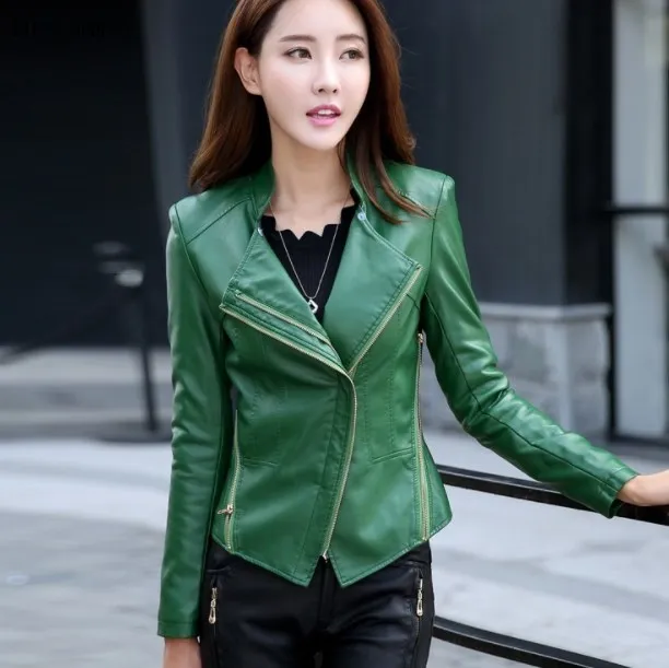 

2019 Brand New Soft Faux Leather Jackets Women Slim Motorcyle Biker Short Jacket Lady Spring Autumn Pu Coat Plus Size Outerwear