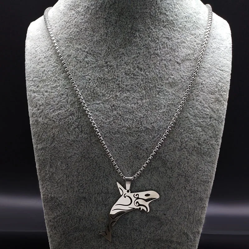 Ожерелья-подвески из нержавеющей стали в виде акулы для женщин подвески рыбы