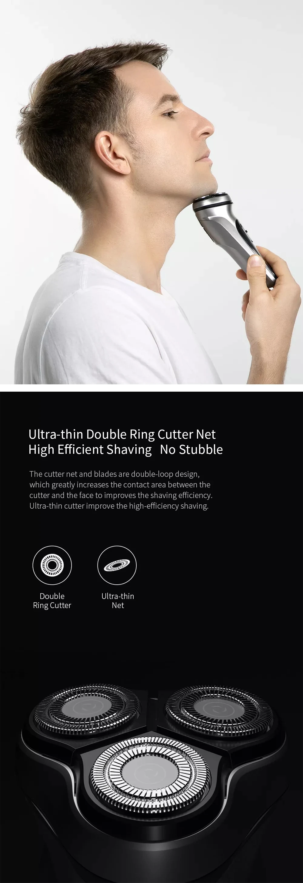 XIAOMI Mijia ENCHEN BlackStone 3D Электробритва Моющаяся перезаряжаемая бритва type-C для бритья бороды для мужчин