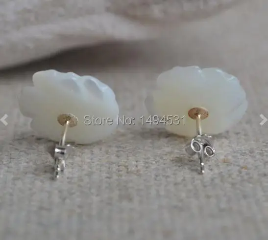 Рождественский подарок ювелирное изделие серьги-гвоздики белая ракушка серьги с