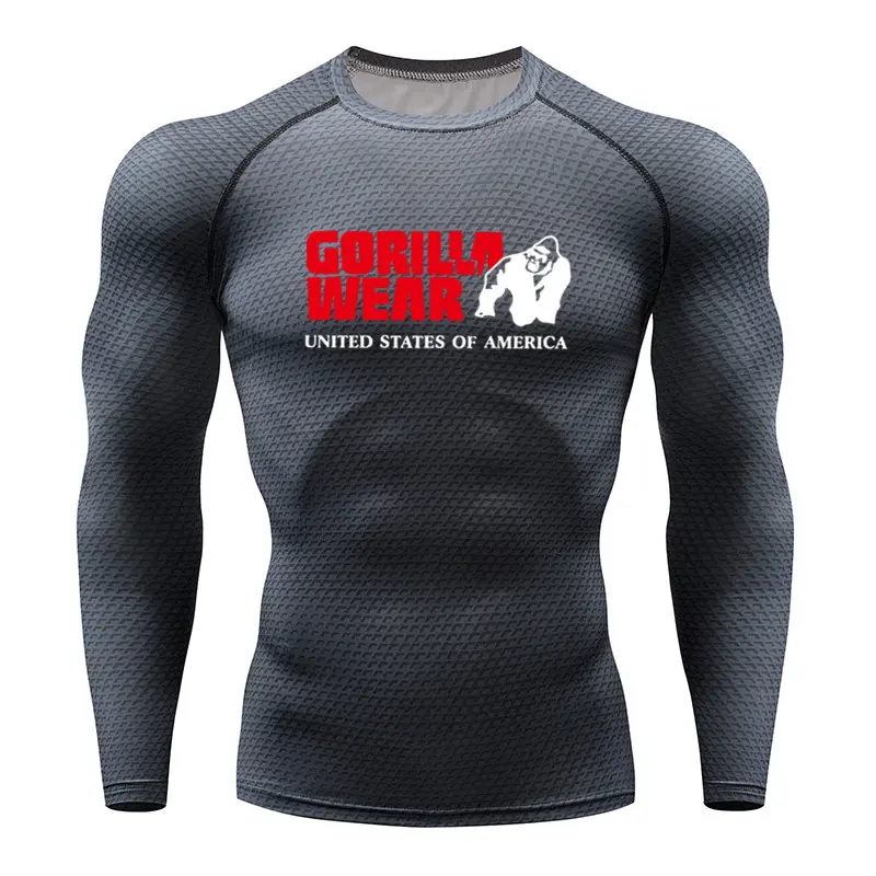 Мужская футболка Gorilla Running спортивная одежда со змеиным принтом топ для фитнеса