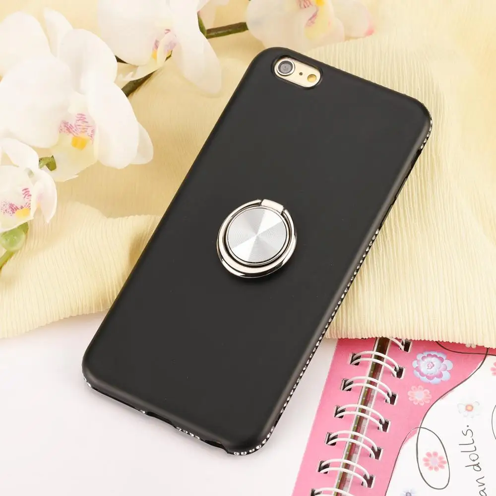 Luxury Diamond Candy Color Silicone Soft Case For iPhone 7 8 Plus XR XS MAX X 6 6S With Ring Stand Cover Fundas Shell |