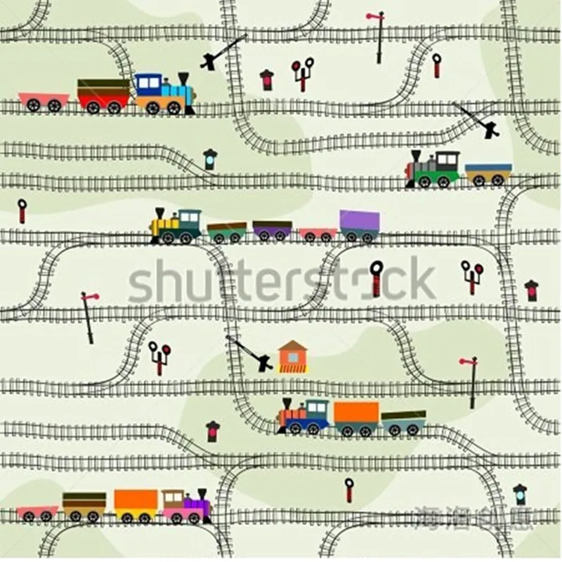 3D фрески на заказ забавные детские фотообои с локомотивами полуфоры стены для